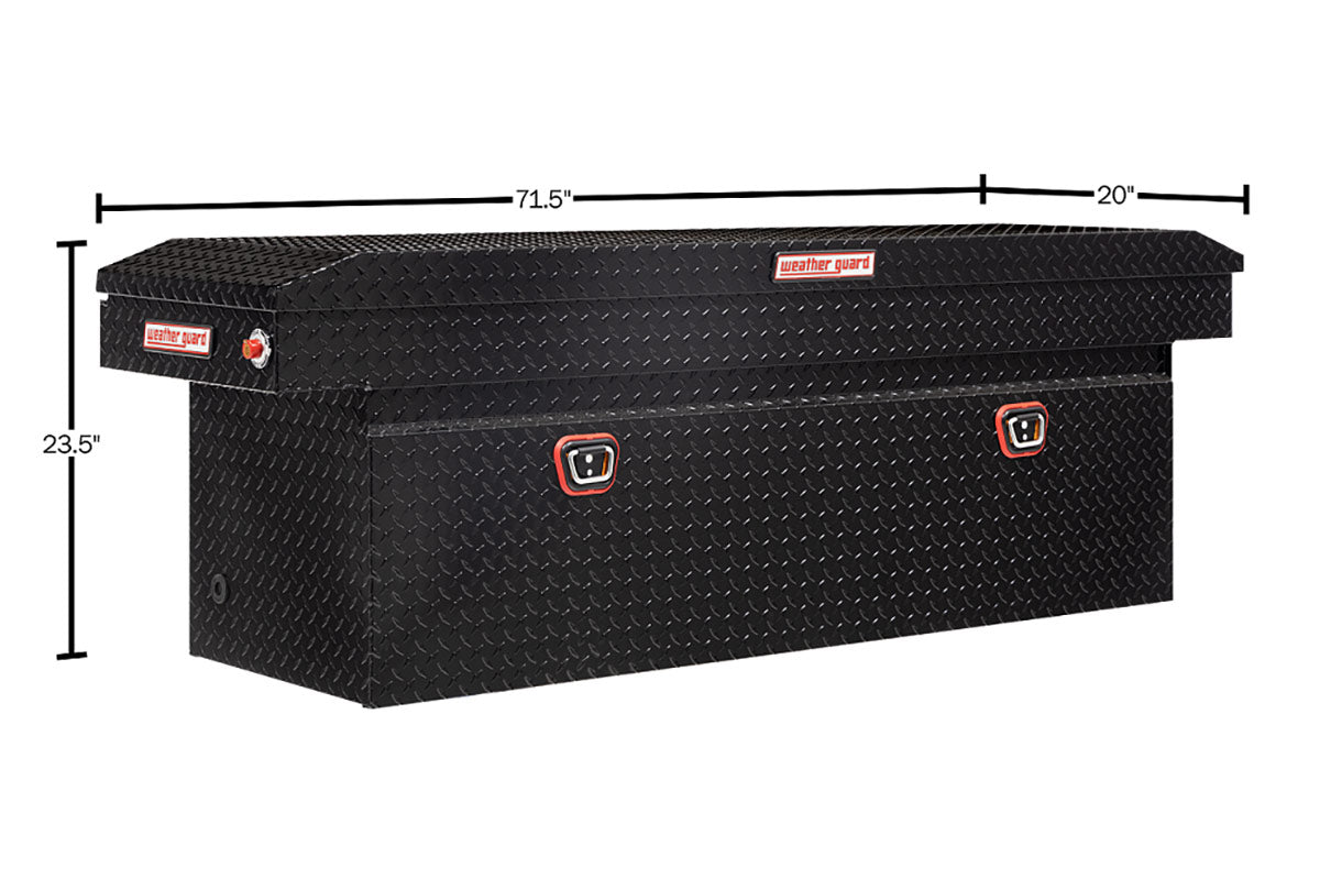 Weather Guard 123-5-03 Model 123-5-03 Saddle Box, Aluminum, Full Deep, Gloss Black, 14.2 Cu. Ft. - 18
