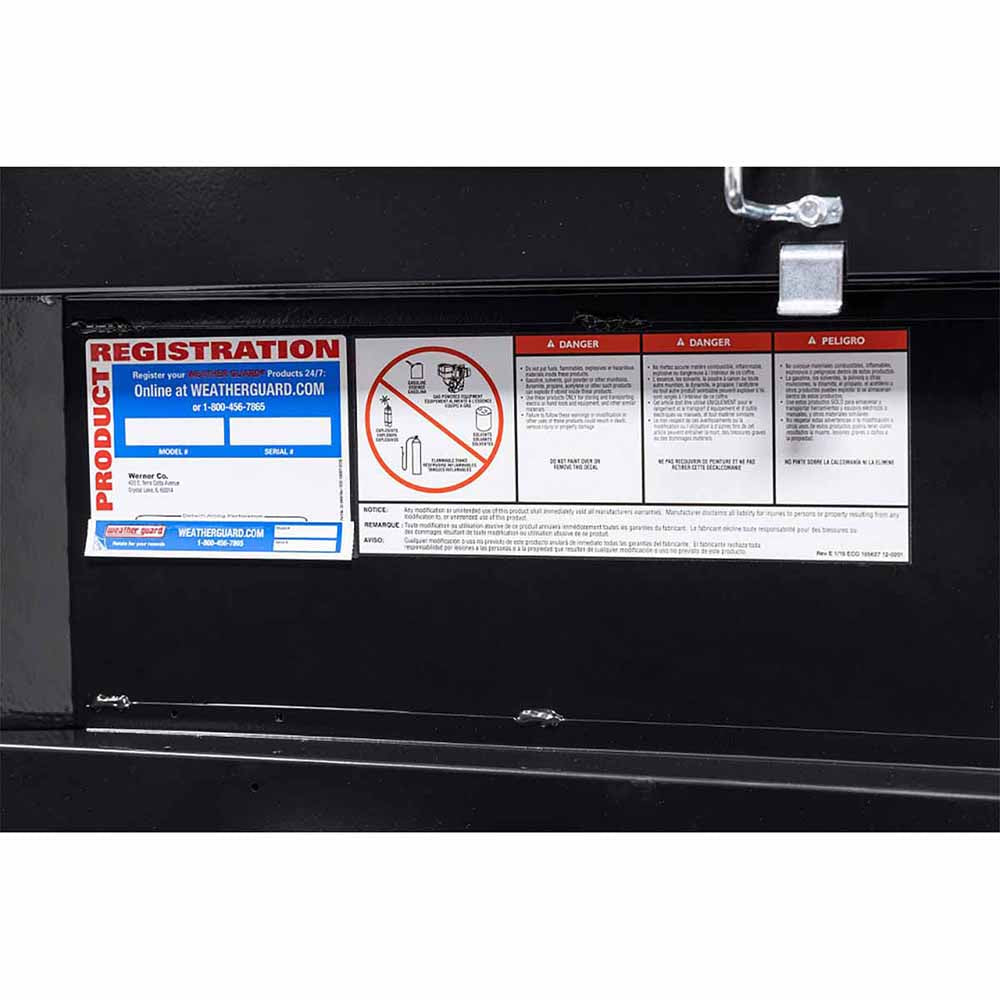 Weather Guard 123-5-03 Model 123-5-03 Saddle Box, Aluminum, Full Deep, Gloss Black, 14.2 Cu. Ft. - 17