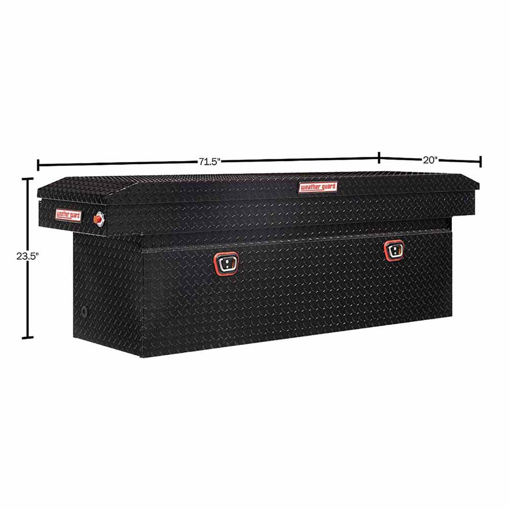 Weather Guard 123-5-03 Model 123-5-03 Saddle Box, Aluminum, Full Deep, Gloss Black, 14.2 Cu. Ft. - 19