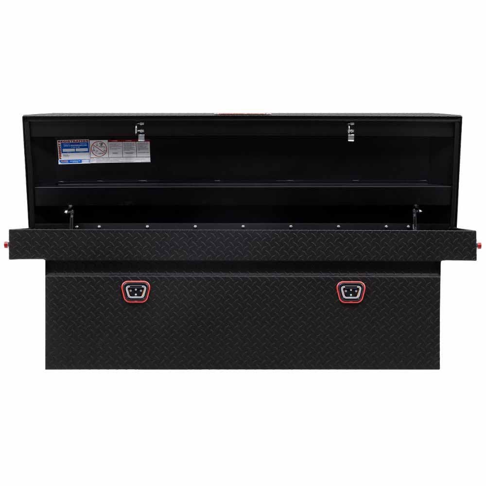 Weatherguard 123-52-04 Saddle Box, Aluminum, Full Deep, Textured Matte Black, 15.0 cu ft - 2