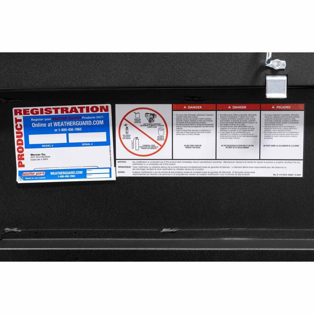 Weatherguard 123-52-04 Saddle Box, Aluminum, Full Deep, Textured Matte Black, 15.0 cu ft - 11