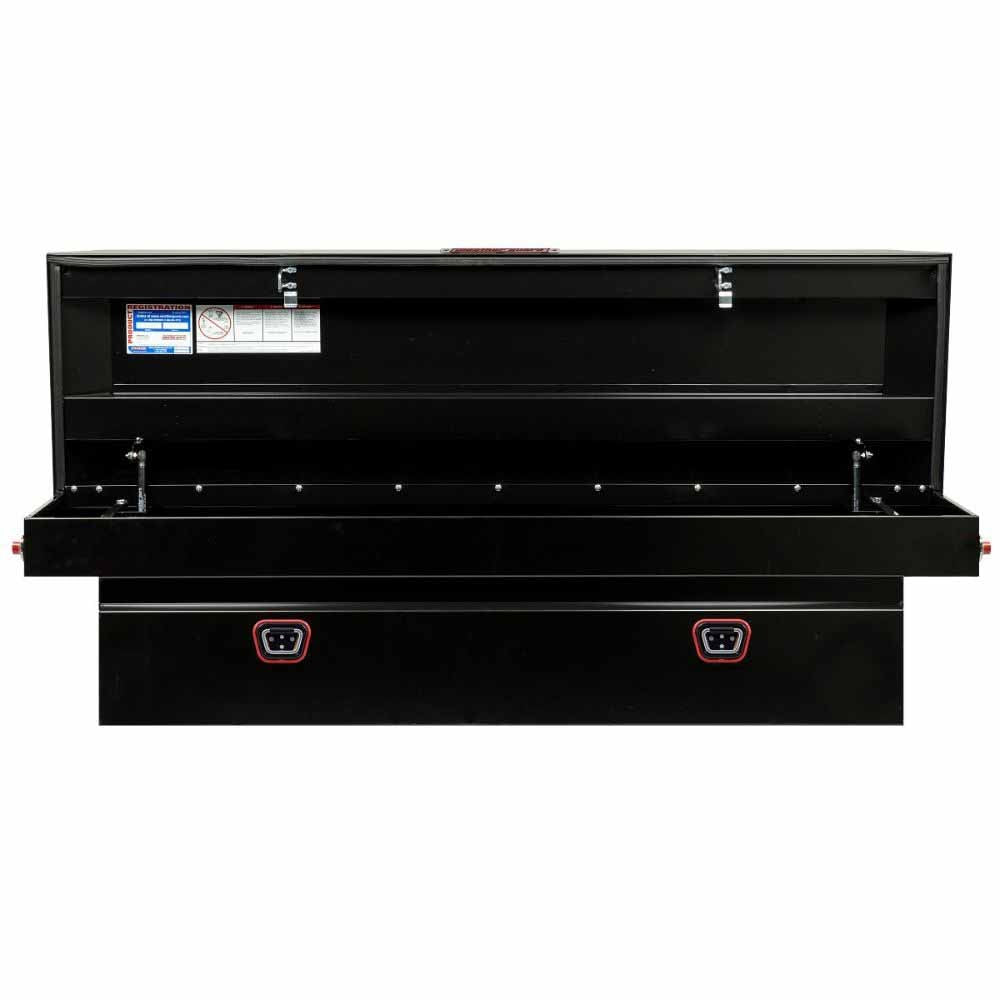 Weatherguard 126-5-04 Saddle Box, Steel, Full Standard, Gloss Black, 11.0 cu ft - 2