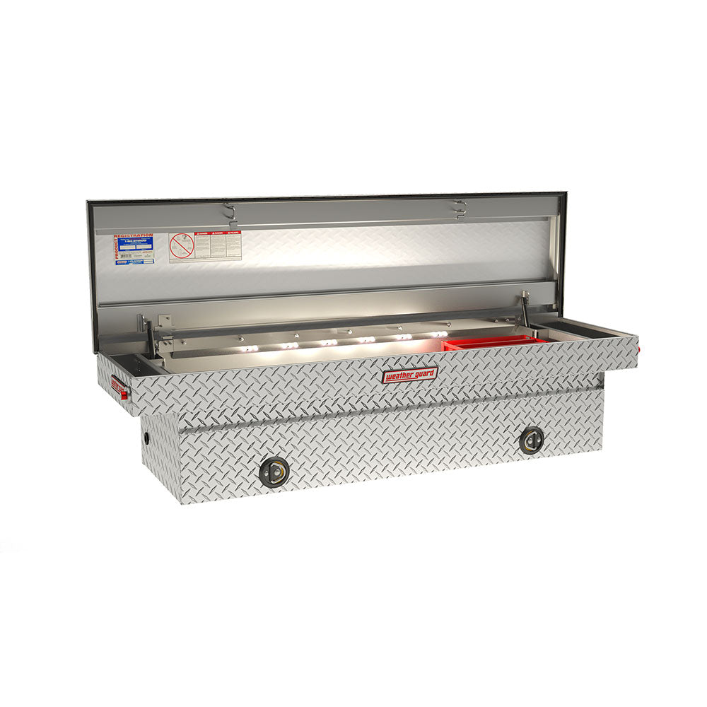 WeatherGuard 127-0-2LS Aluminum Saddle Box: Integrated Lighting, Std, Full Standard - 2