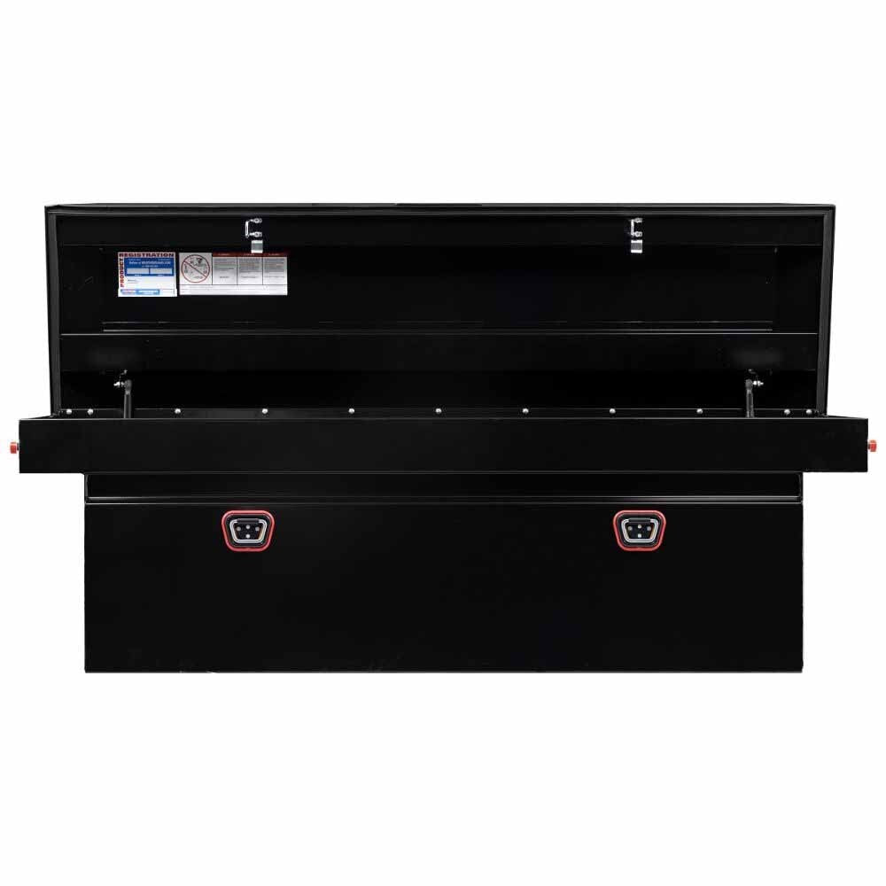 Weatherguard 128-5-04 Saddle Box, Steel, Full Deep, Gloss Black, 15.0 cu ft - 2