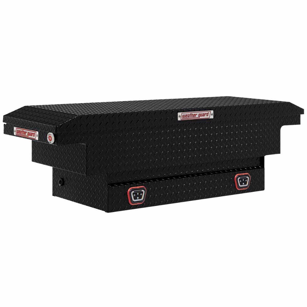 Weatherguard 131-5-04 Saddle Box, Aluminum, Compact Low Profile, Gloss Black, 8.0 cu ft