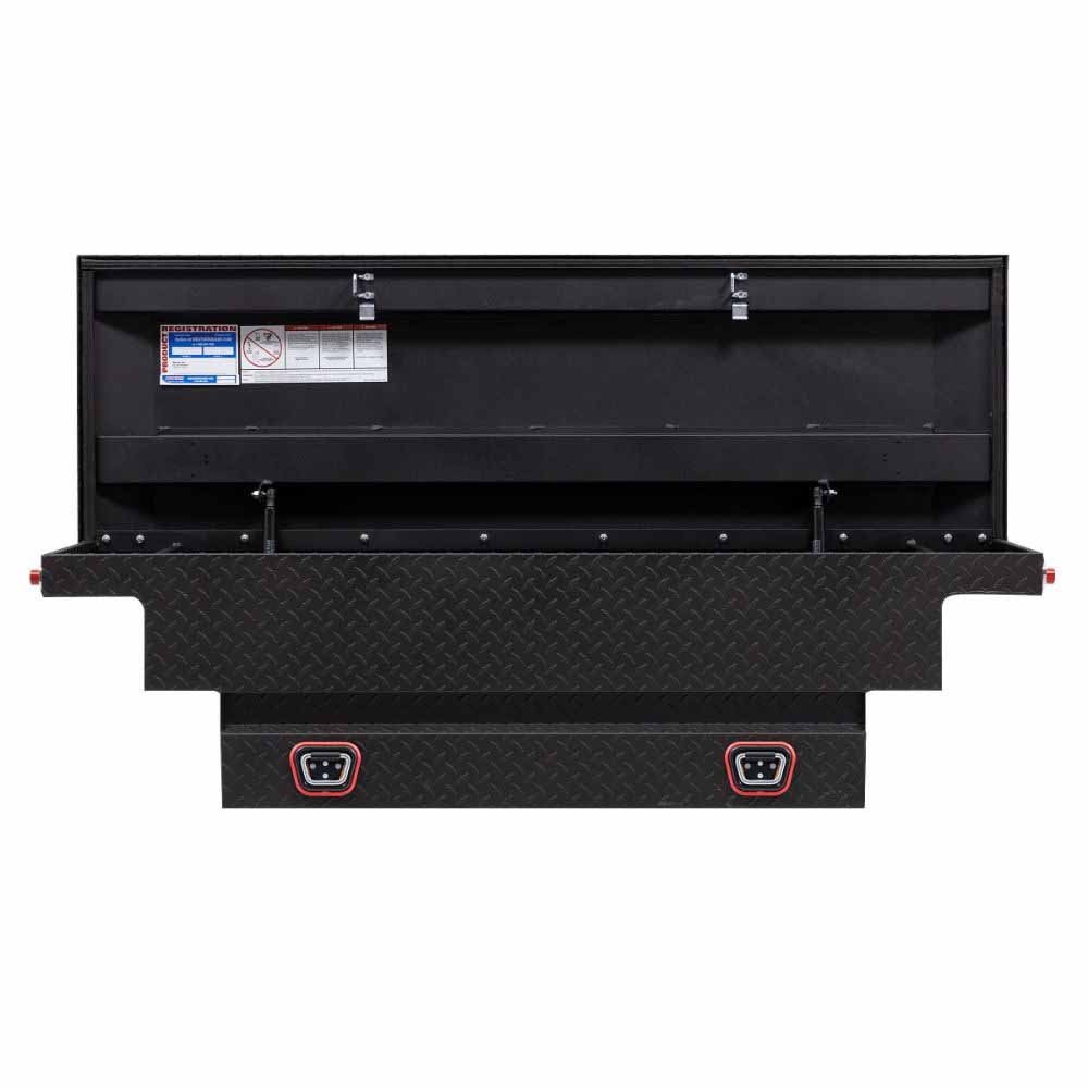 Weatherguard 131-52-04 Saddle Box, Aluminum, Compact Low Profile, Textured Matte Black, 8.0 cu ft - 2