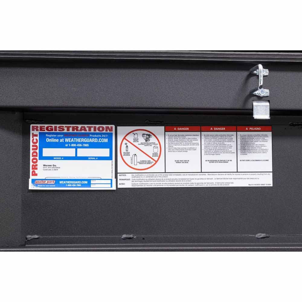 Weatherguard 131-52-04 Saddle Box, Aluminum, Compact Low Profile, Textured Matte Black, 8.0 cu ft - 11