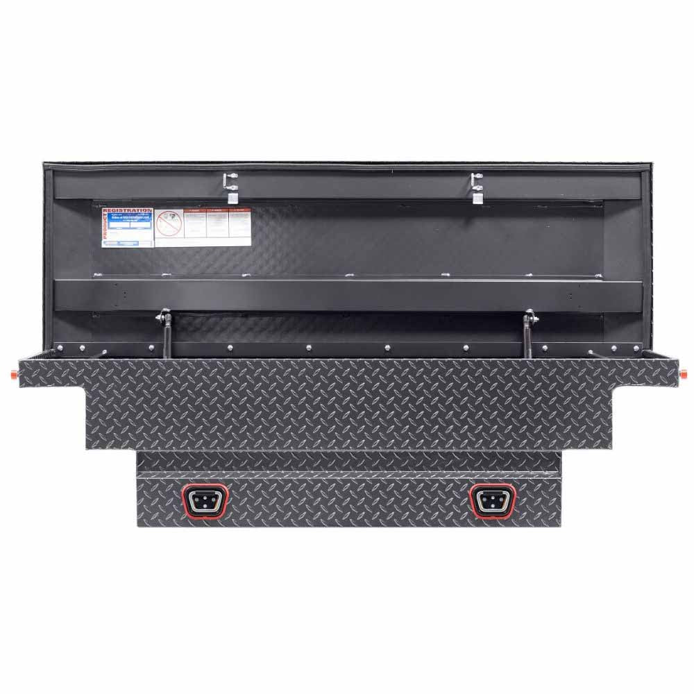 Weatherguard 131-6-04 Saddle Box, Aluminum, Compact Low Profile, Gunmetal Gray, 8.0 cu ft - 2