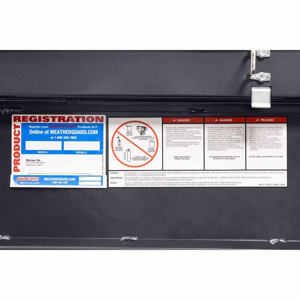 Weatherguard 131-6-04 Saddle Box, Aluminum, Compact Low Profile, Gunmetal Gray, 8.0 cu ft - 11