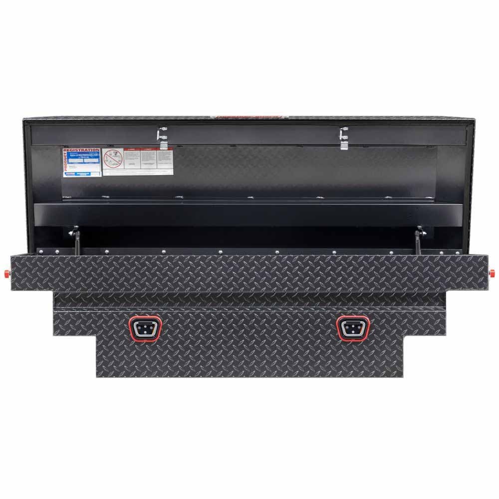 Weatherguard 137-6-04 Saddle Box, Aluminum, Compact Deep, Gunmetal Gray, 9.0 cu ft - 2