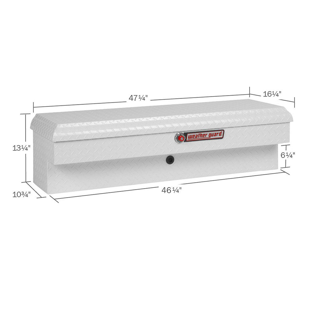 WeatherGuard 184-3-01 White Aluminum Lo-Side Box, Short, 3.4 Cu. Ft. - 2