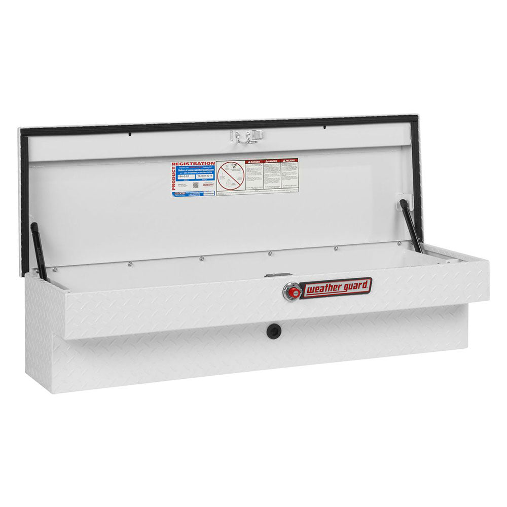 WeatherGuard 184-3-01 White Aluminum Lo-Side Box, Short, 3.4 Cu. Ft. - 3