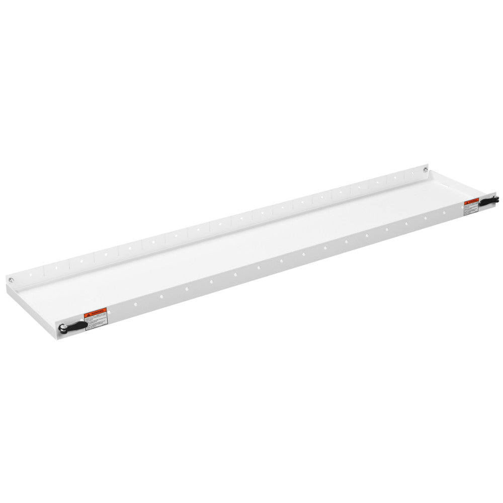Weather Guard 9116-3-01 Fully-Hemmed White Heavy-Gauge Steel Accessory Shelf, 60" x 10"