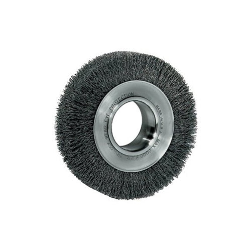 Weiler 03480 6" Crimped Wire Wheel, Wide Face, .006 SS, 2" A.H.