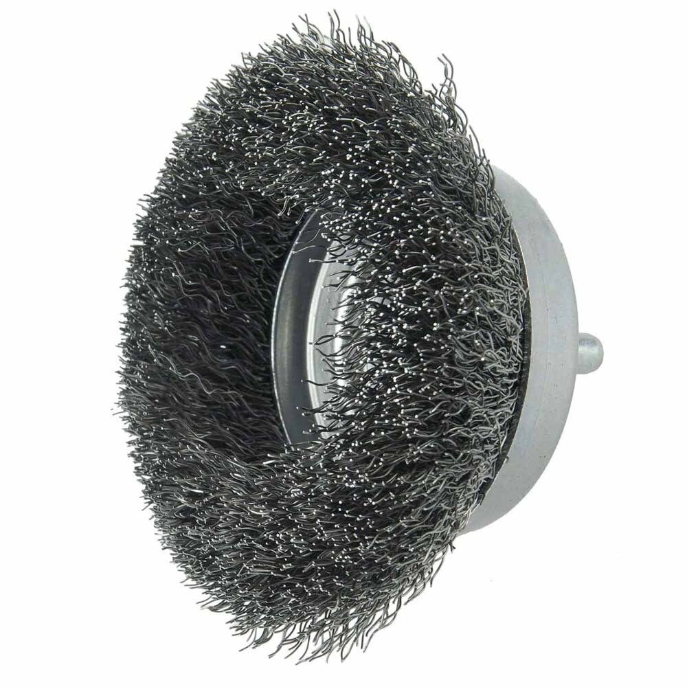Weiler 14302 2 3/4 in. Crimped Wire Cup Brush, .0118 Steel Fill 1/4 in. Stem - 2