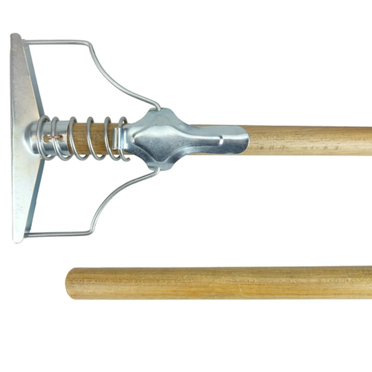 Weiler 75132 54" Wet Mop Handle Spring Type Industrial Grade Hardwood with Plated Metal Head