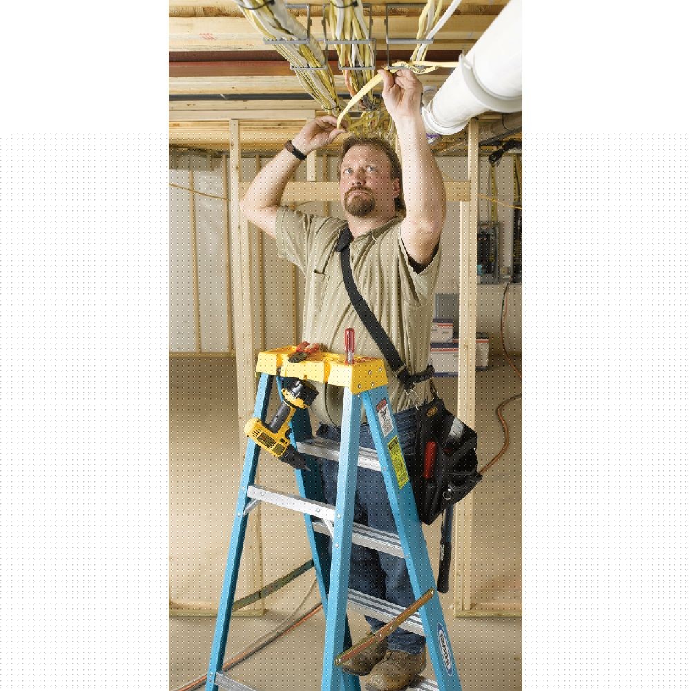 Werner 6004S 4ft Type I Fiberglass Stepladder with Shelf - 5