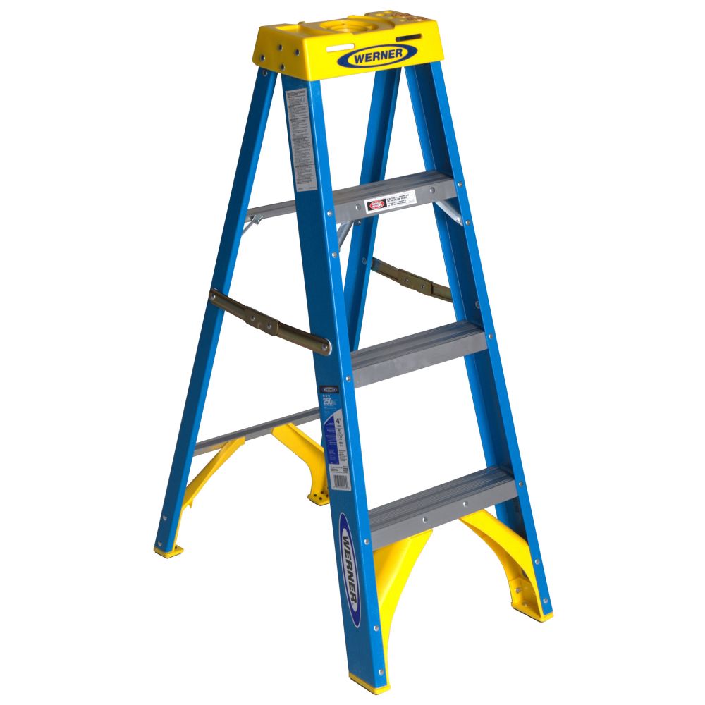 Werner 6004 4ft Type I Fiberglass Stepladder