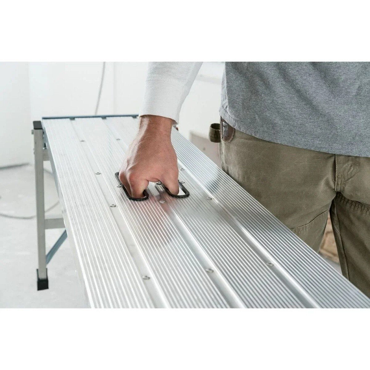 Werner AP-25 45 in x 12 in Aluminum Pro Work Platform with Easy Grab Handles 300 lb Capacity - 2