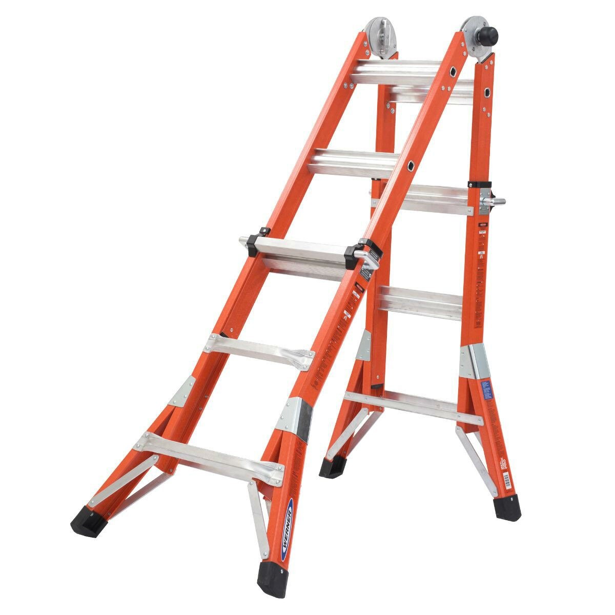 Werner FMT-13 13' Reach Type IA Fiberglass Multi-Position Ladder - 5