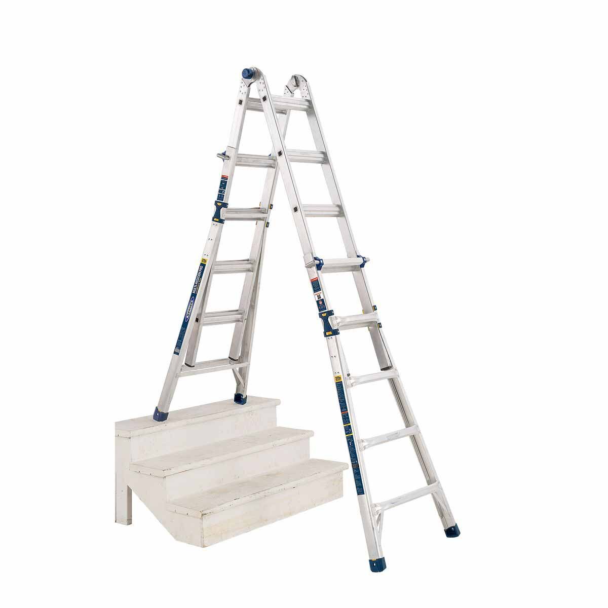 Werner MT-22IAA 22FT Reach Height Multi-Position Ladder, 375LB Load Capacity 22FT Type IAA, 22' AL TEL ARTCLT LDR IAA HSMT - 4