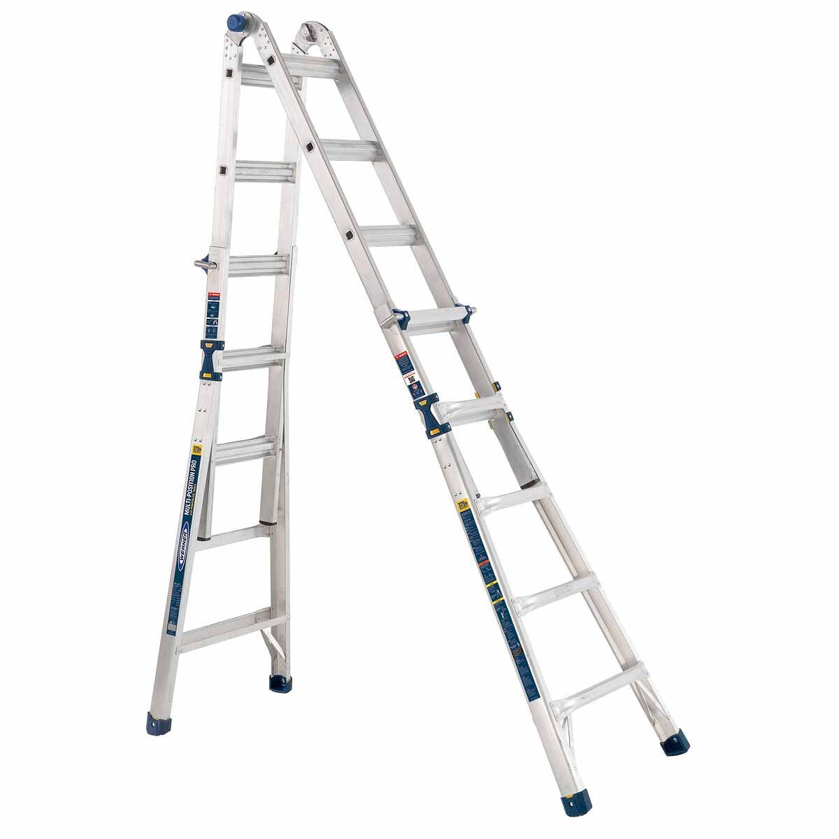 Werner MT-22IAA 22FT Reach Height Multi-Position Ladder, 375LB Load Capacity 22FT Type IAA, 22' AL TEL ARTCLT LDR IAA HSMT - 6