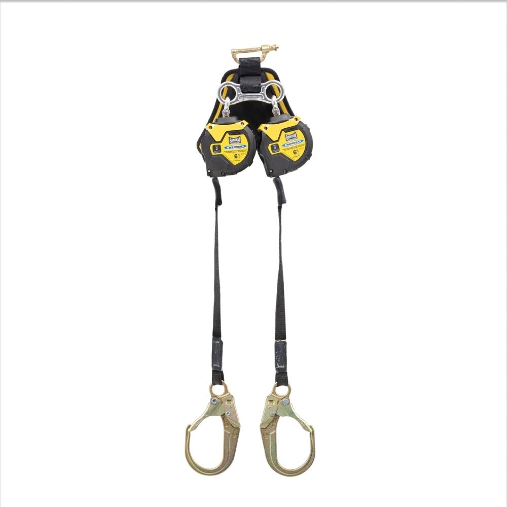Werner R433006LE-SF 6' Bantam Twinleg Web Self-Retracting Lifeline w/Steel Form Hook, Leading Edge Capability - Class 2 SRL