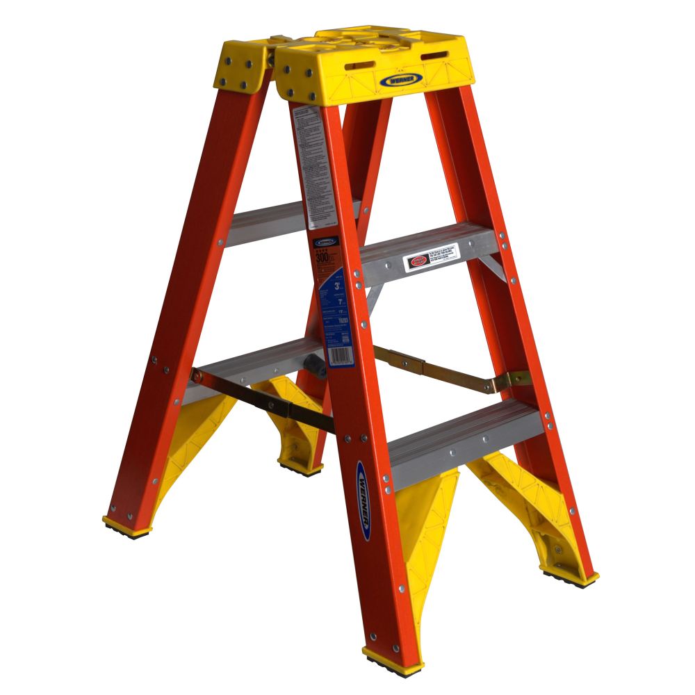 Werner T6203 3ft Type IA Fiberglass Twin Ladder