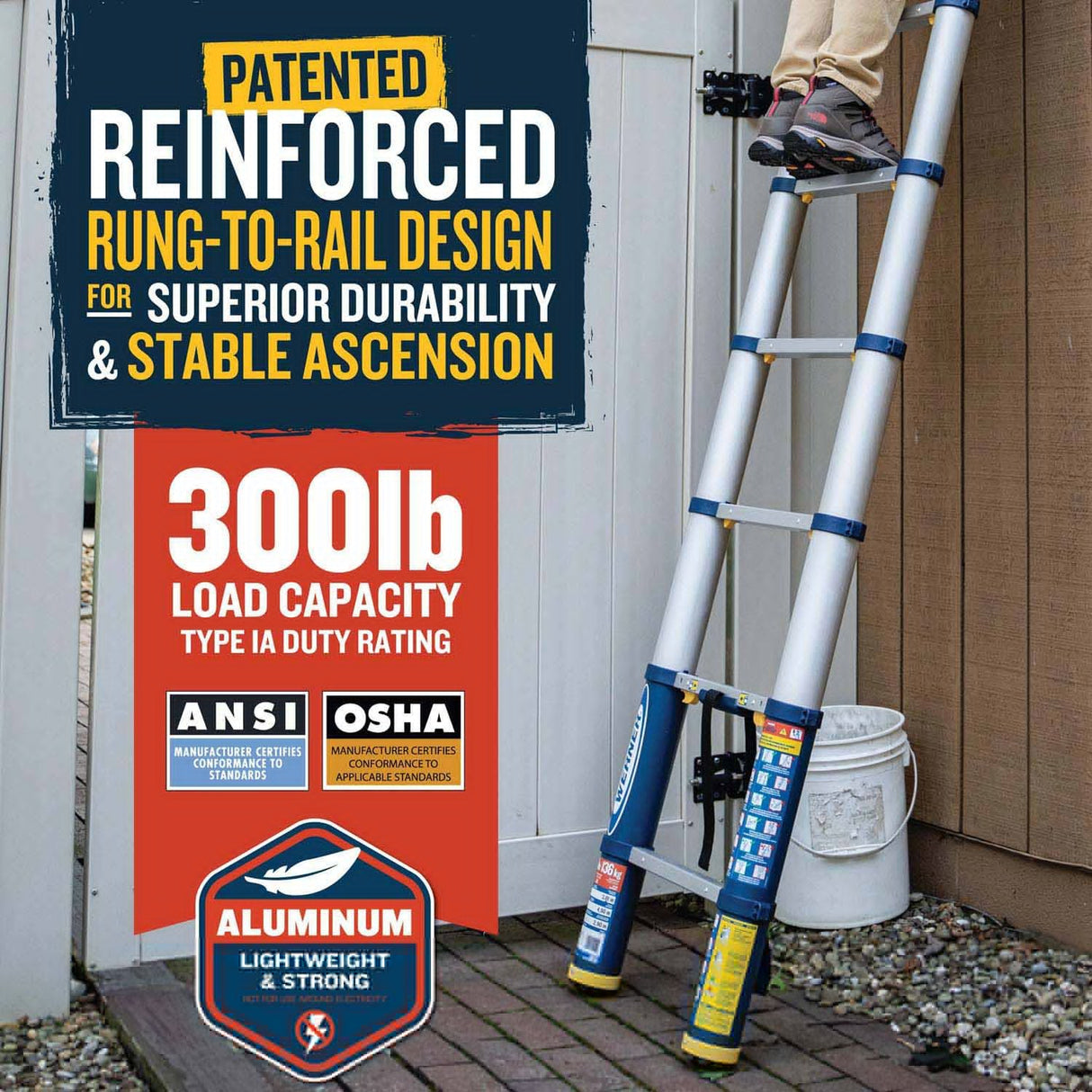 Werner TS1250 Telescoping Ladder 12.5ft Type IA Duty Rating - 8