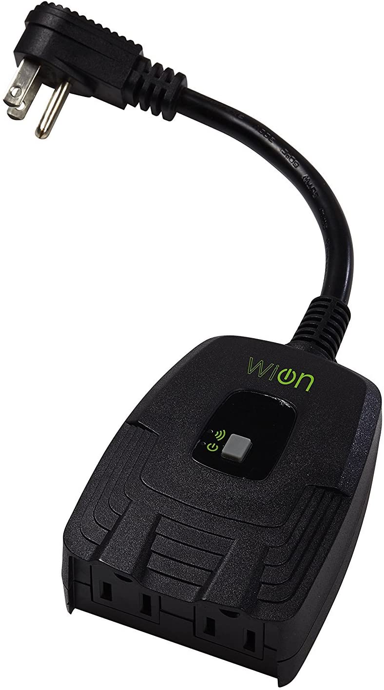 WiOn 50049 Outdoor Wi-Fi Wireless Plug-In Switch, Smartphone And Tablet Automation For Up To 12