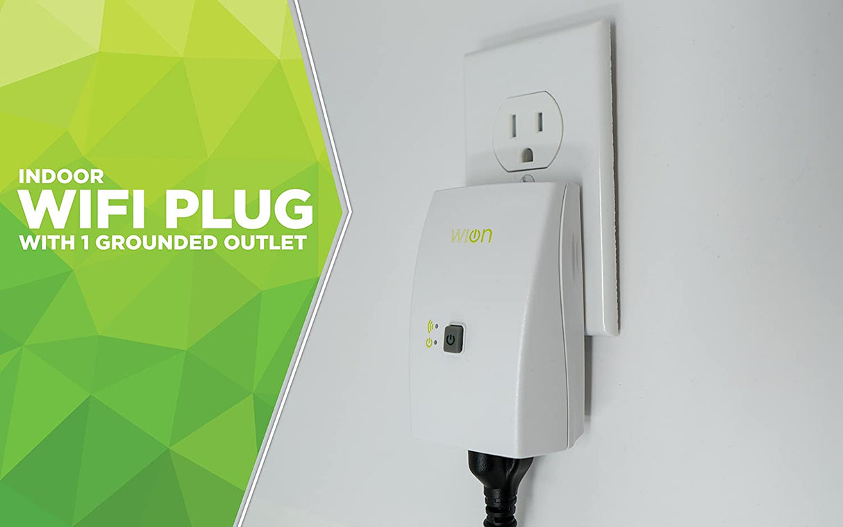 WiOn 50050 Indoor WiFi Plug With 1 Grounded Outlet, White - 2