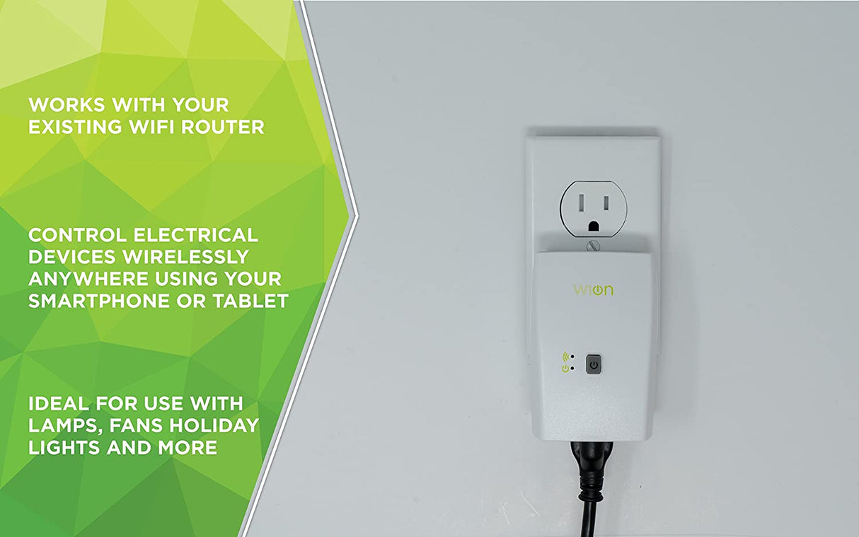 WiOn 50050 Indoor WiFi Plug With 1 Grounded Outlet, White - 4
