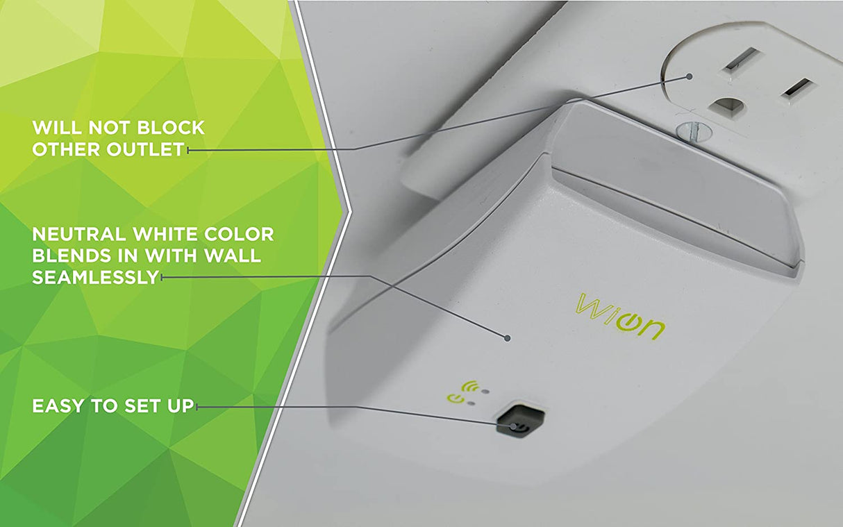 WiOn 50050 Indoor WiFi Plug With 1 Grounded Outlet, White - 5