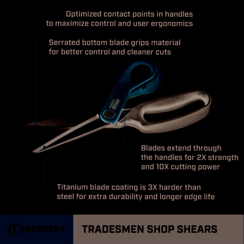 Crescent Wiss CW10TM 10" Heavy-Duty Titanium Coated Tradesman Shears - 6