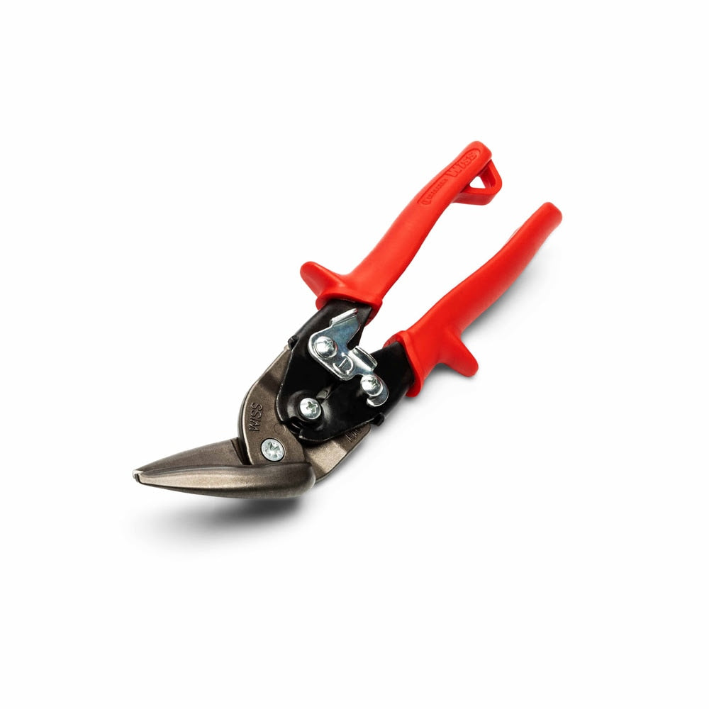 Crescent Wiss M6R 9-1/4" Offset Straight and Left Cut Aviation Snips, Red Grips - 4