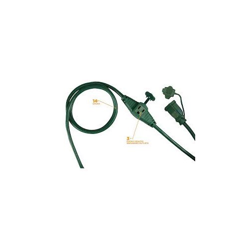 Woods 3030 Yard Master Outdoor 25 Foot Extension Cord with Evenly-Spaced Plugs Ideal for Landsc - 4