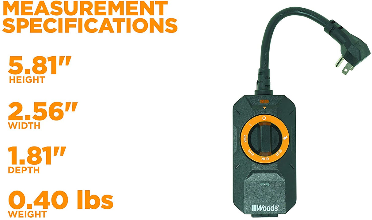 Woods 50121WD Outdoor Dusk to Dawn Lighting Timer, 1 Grounded Outlet - 4