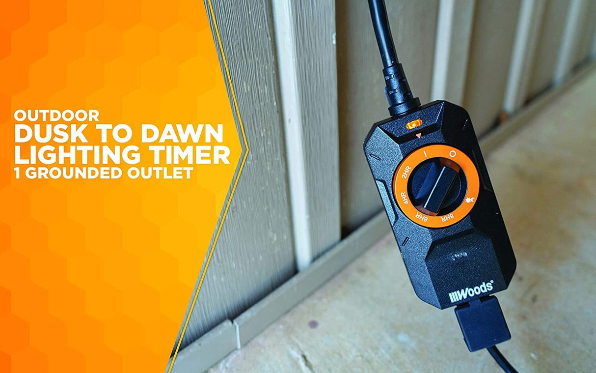 Woods 50121WD Outdoor Dusk to Dawn Lighting Timer, 1 Grounded Outlet - 5