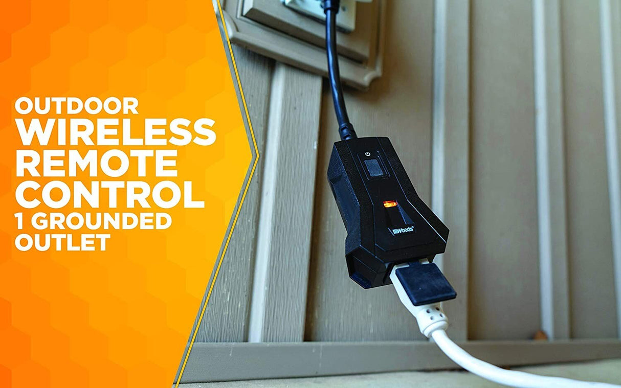 Woods 50125WD Outdoor Indoor Wireless Remote Control Outlet Kit, Electrical Plug In Remote Ligh - 4