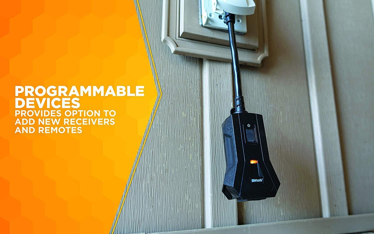 Woods 50125WD Outdoor Indoor Wireless Remote Control Outlet Kit, Electrical Plug In Remote Ligh - 7