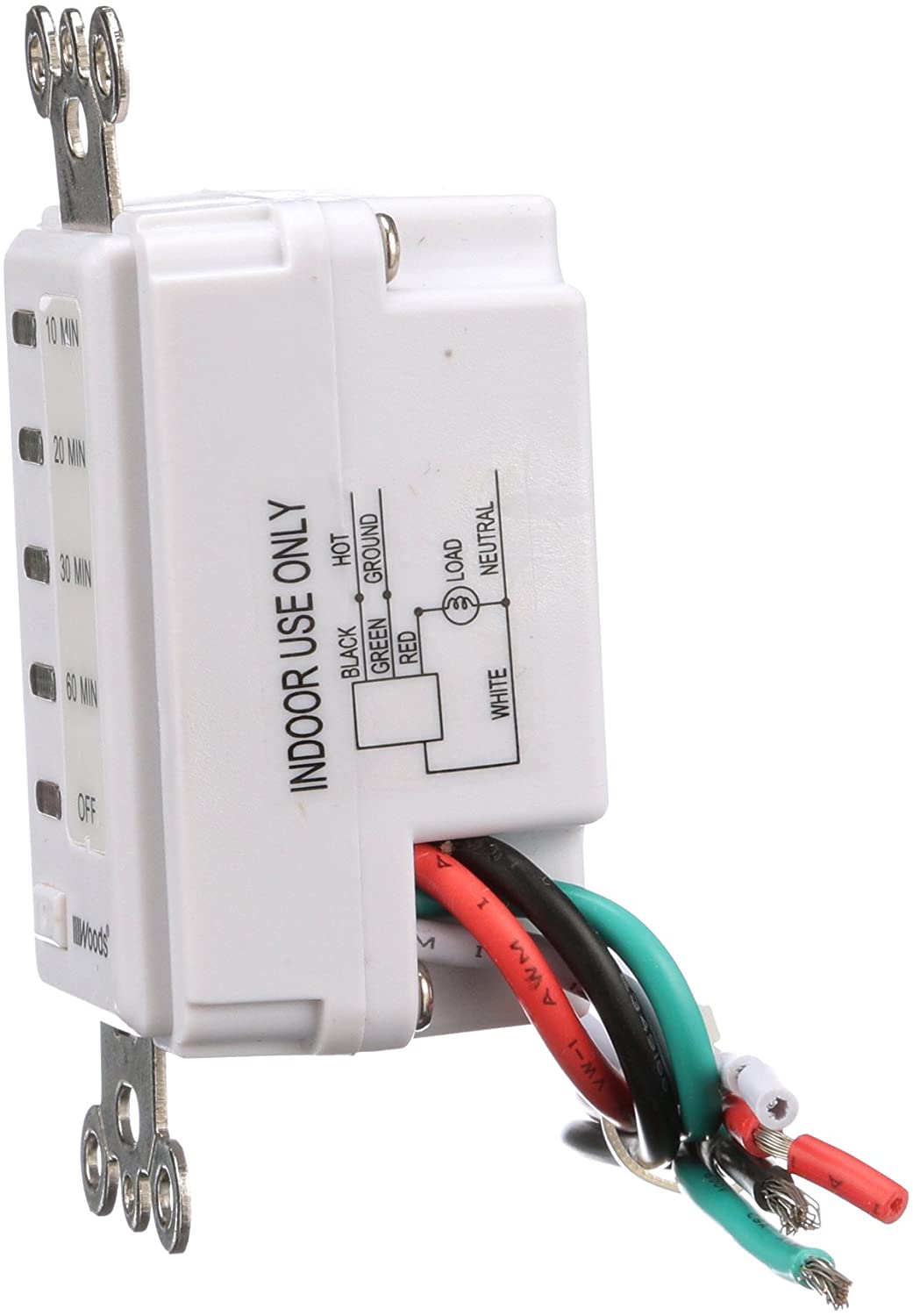 Woods 59008 In-Wall 60-Minute Digital Countdown Timer, White - 4