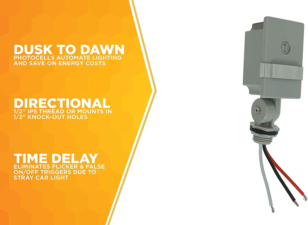 Woods 59411 59411WD Outdoor Hardwired Stem Light Control with Photocell, Compatible with Most T - 4