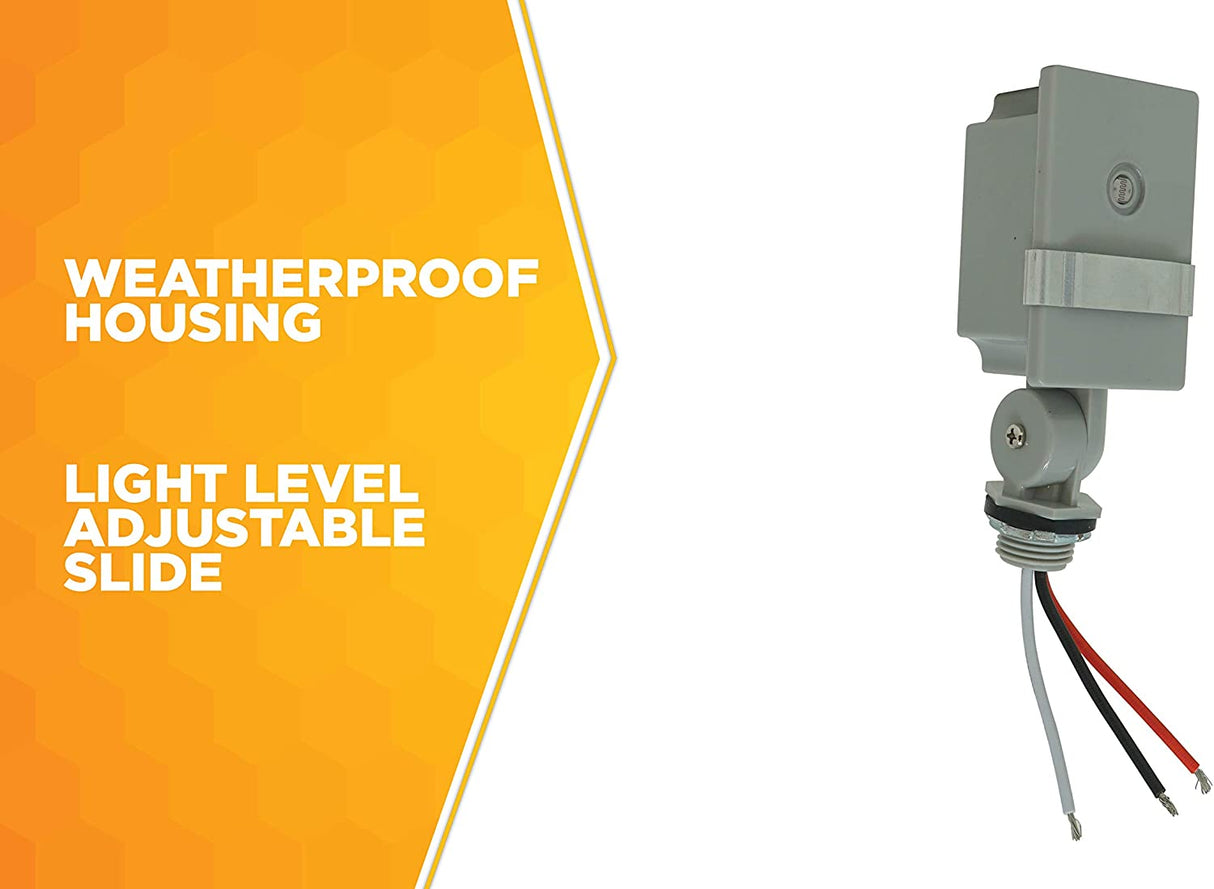 Woods 59411 59411WD Outdoor Hardwired Stem Light Control with Photocell, Compatible with Most T - 5