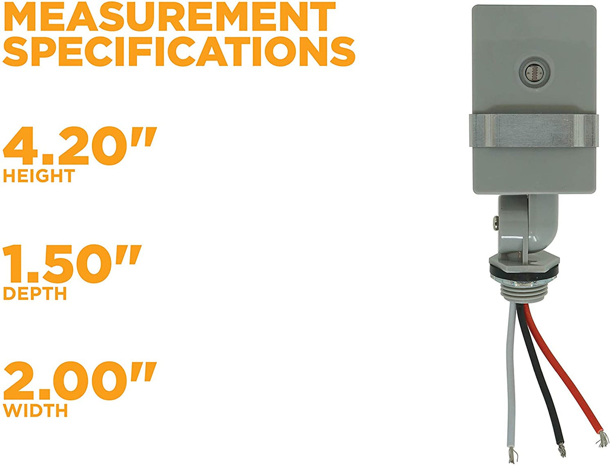 Woods 59411 59411WD Outdoor Hardwired Stem Light Control with Photocell, Compatible with Most T - 8