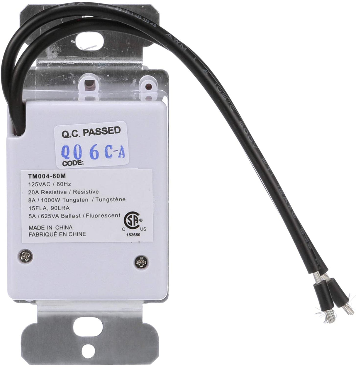 Woods 59717 In-Wall 60 Minute Spring Wound Timer, White - 4