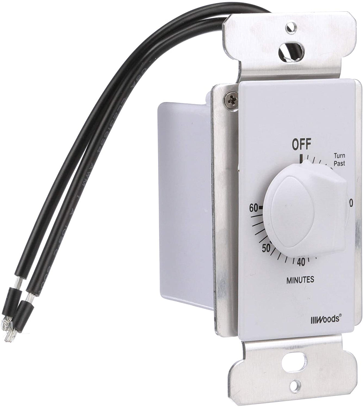 Woods 59717 In-Wall 60 Minute Spring Wound Timer, White - 6