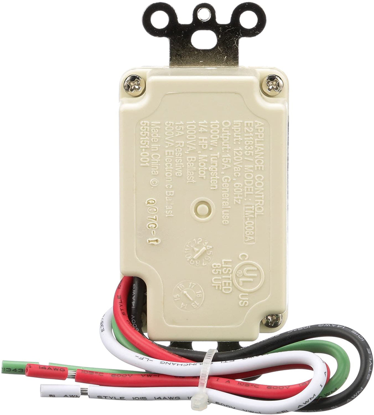 Woods 59720 59720WD In-Wall 30-Minute digital countdown timer, Light Almond - 3