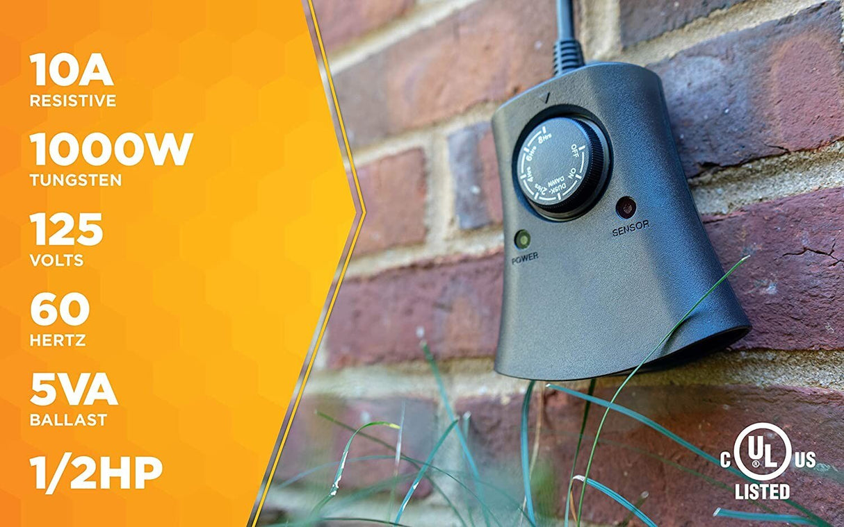 Woods 59746WD 24-Hour Automatic Photocell Remote Control Timer with 3 Grounded Outlets Ideal fo - 4