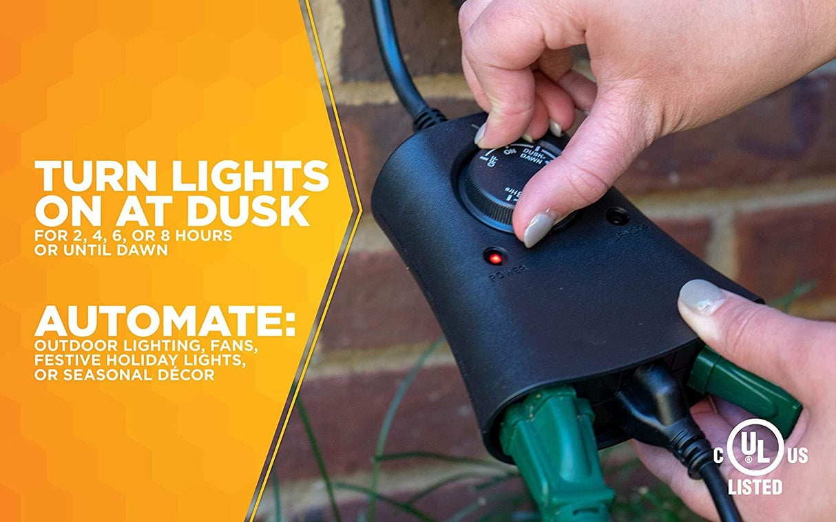 Woods 59746WD 24-Hour Automatic Photocell Remote Control Timer with 3 Grounded Outlets Ideal fo - 6