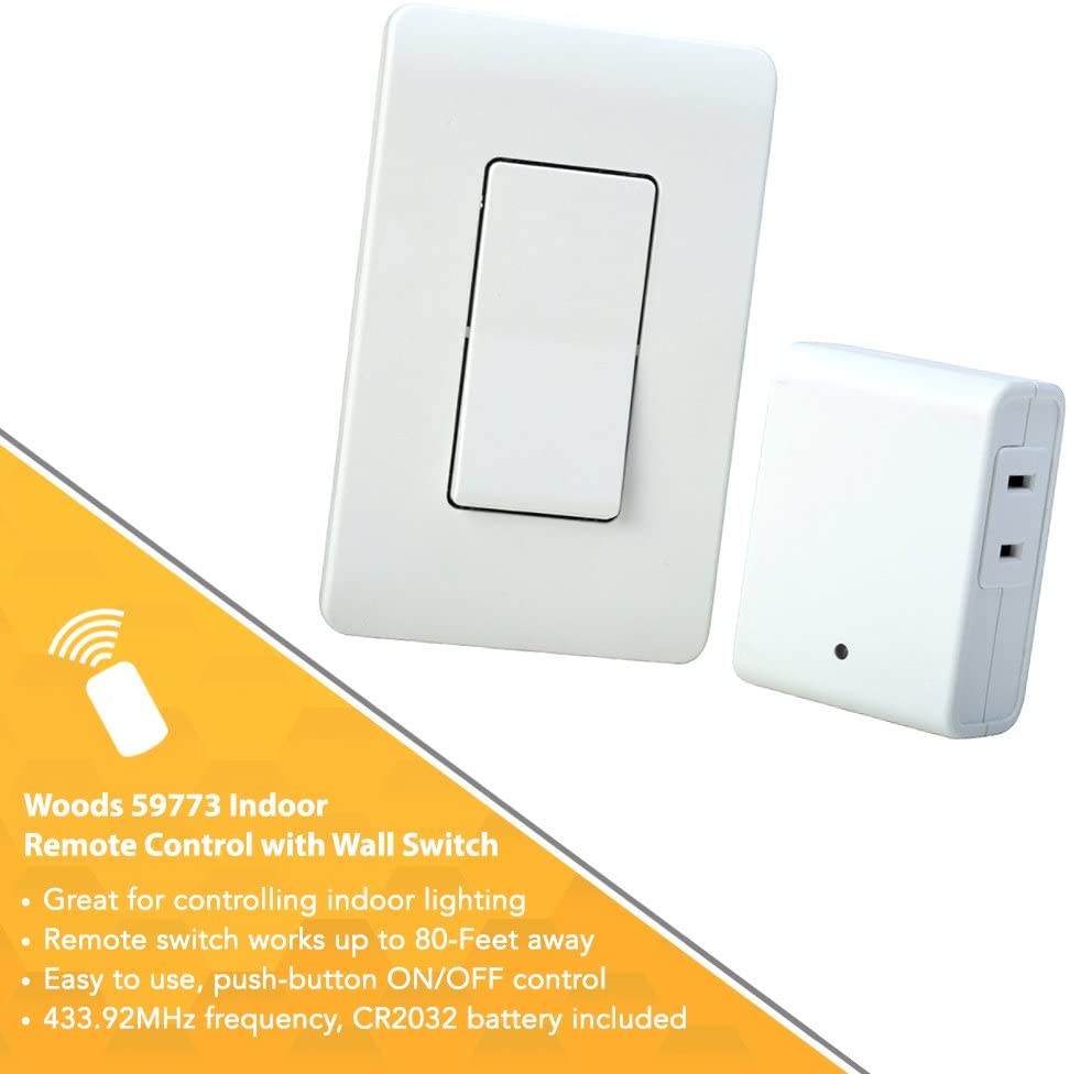 Woods 59773 Indoor Remote Control For Lights with Wall Switch (1 Polarized Outlet) - 4